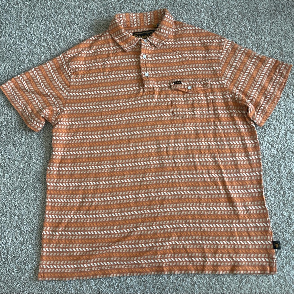 Howler Bros Pearl Button Pattern Short Sleeve Polo Shirt
